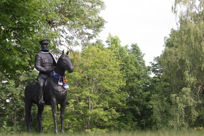 Kindral Johan Laidoneri ratsamonument, Viljandi lossimäed