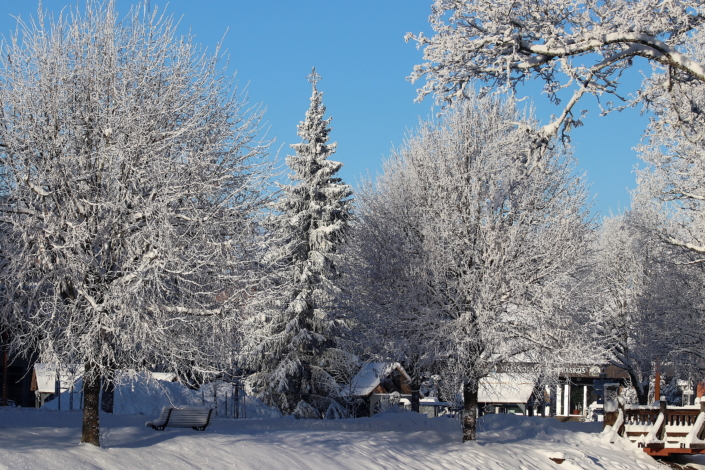 Vaade Vabaduse väljakule, paremal Viljandi maadluskeskus